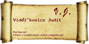 Vidákovics Judit névjegykártya