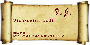 Vidákovics Judit névjegykártya